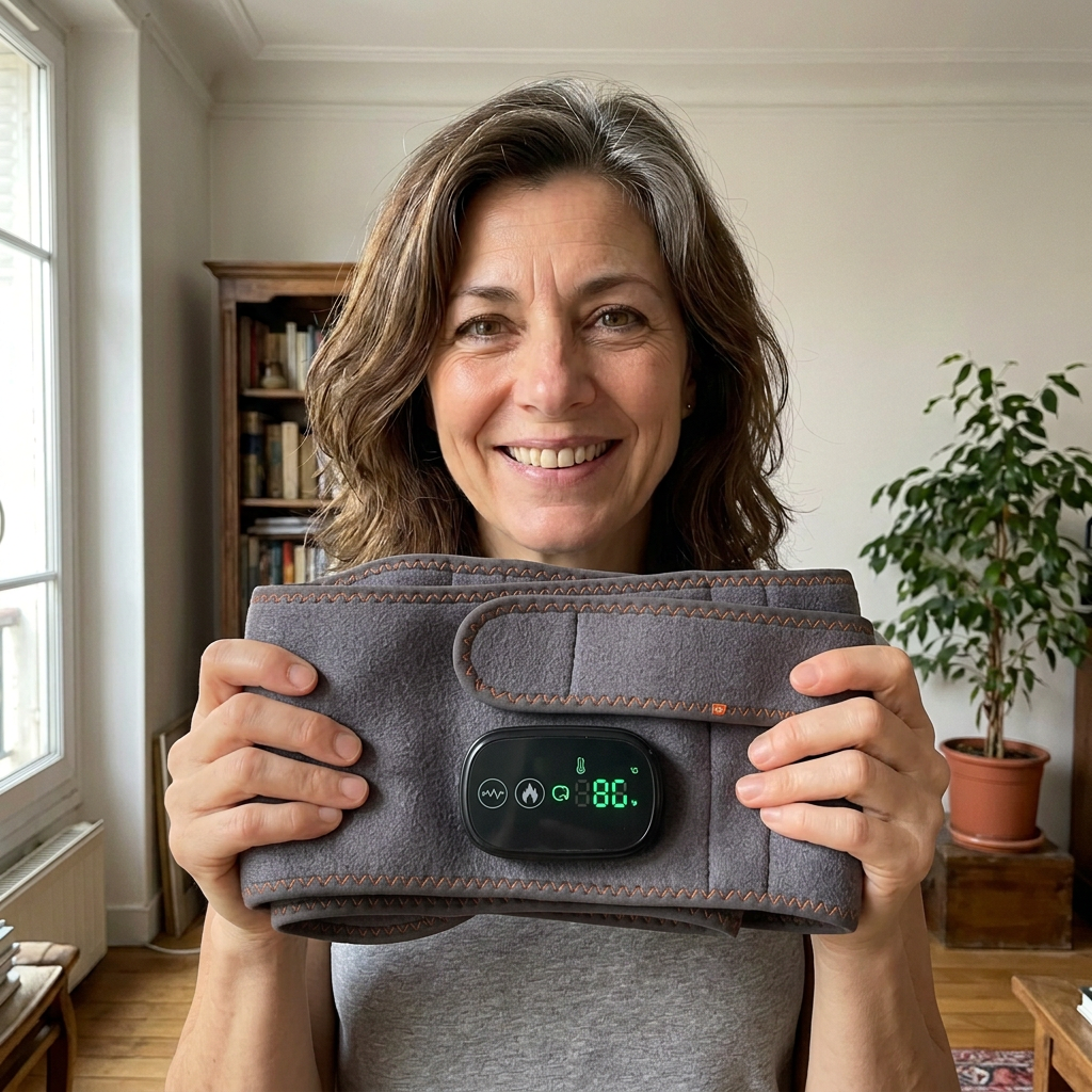 Martine présentant sa ceinture Liberta
