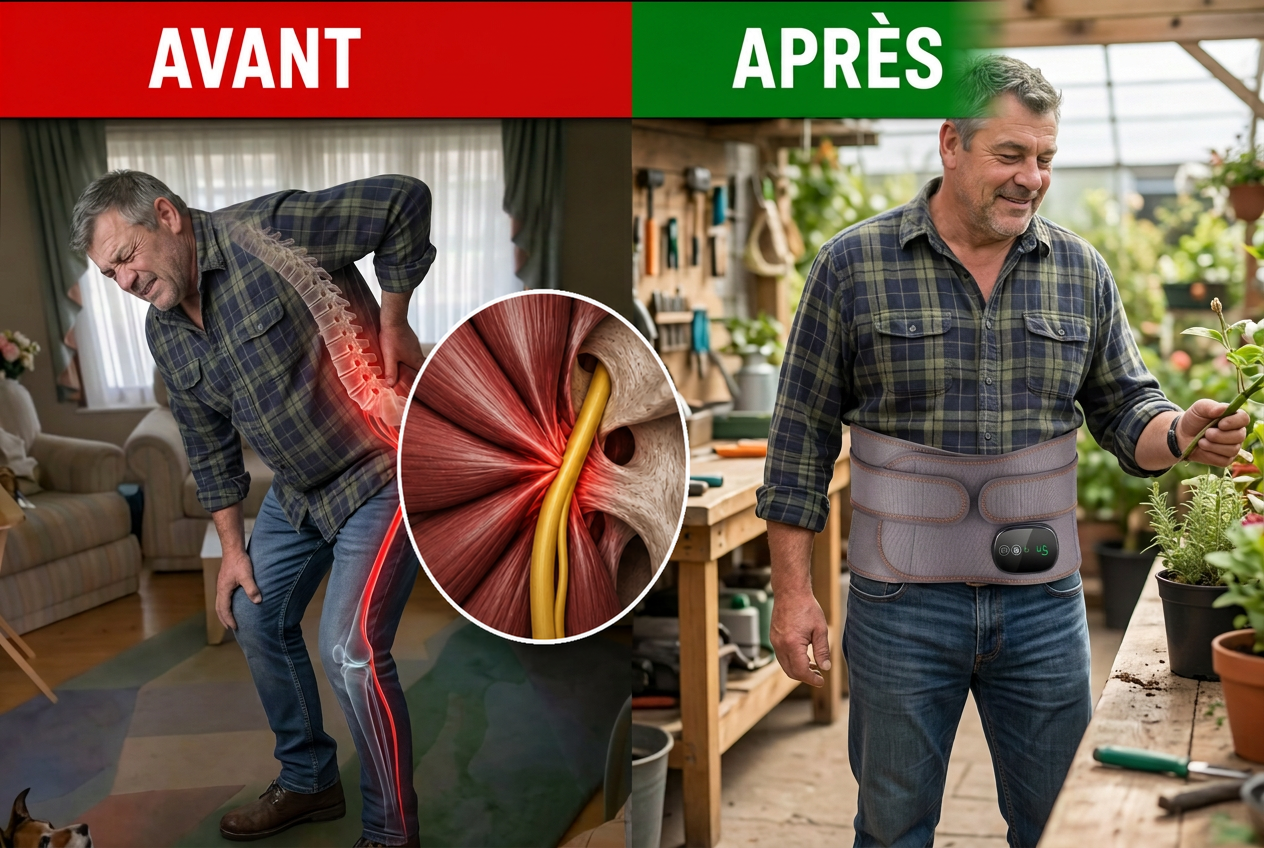 Gérard plié par la sciatique puis soulagé avec Liberta